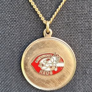 Vintage Cincinnati Reds Mr. Red MLB Baseball Pendant Necklace Sports Memorabilia